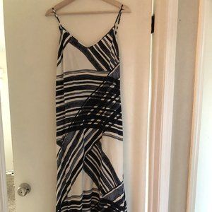 Ann Taylor Loft Navy and White Maxi Dress